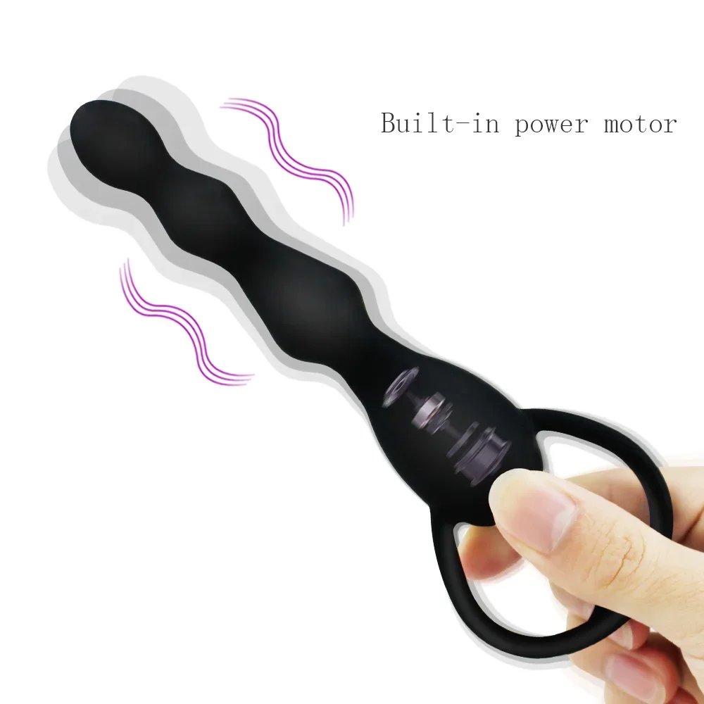 Vibrating Anal Plug Prostate Massage Soft Beads Butt Vibrators Toys for Couples Silicone Adult Products