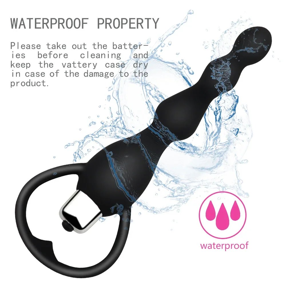 Vibrating Anal Plug Prostate Massage Soft Beads Butt Vibrators Toys for Couples Silicone Adult Products