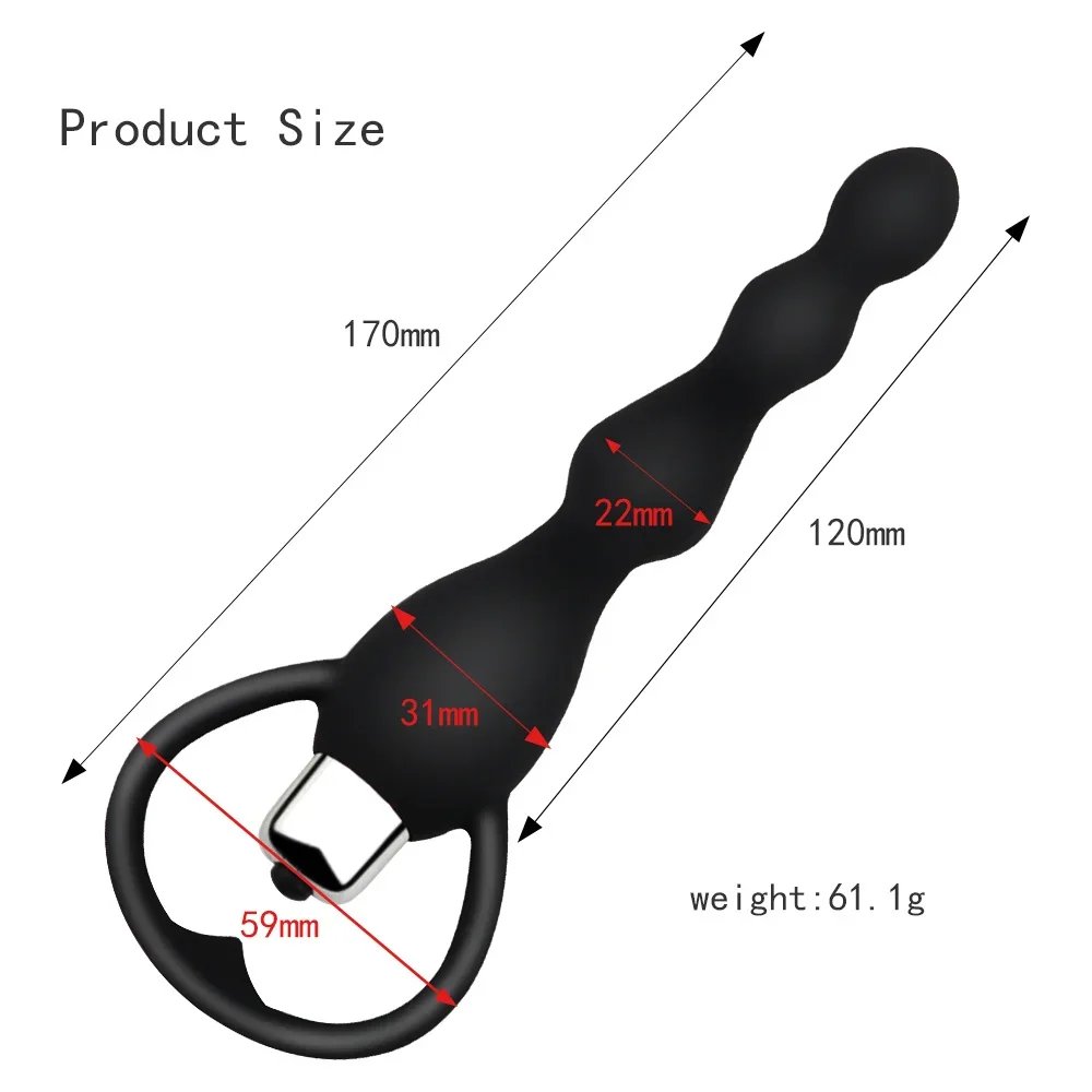 Vibrating Anal Plug Prostate Massage Soft Beads Butt Vibrators Toys for Couples Silicone Adult Products