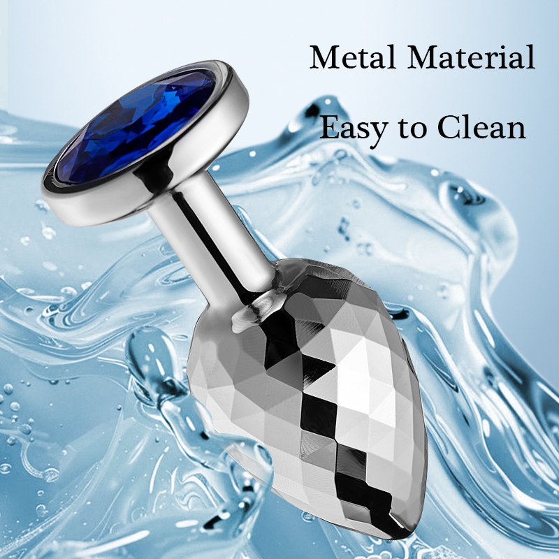 Diamond Facets Anal Plug Stainless Steel Jewel Metal Sex Toy for Women Men Couples Vibrator with Lubricant
