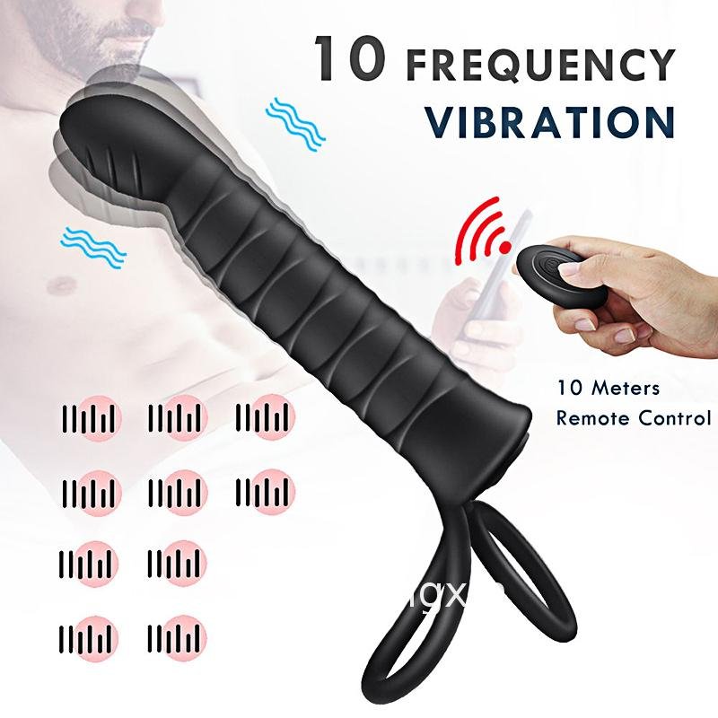 10 Frequency Double Penetration Anal Plug Dildo Butt Plug Vibrator For Men Strap On Penis Vagina Plug Adult Sex Toys For Couples