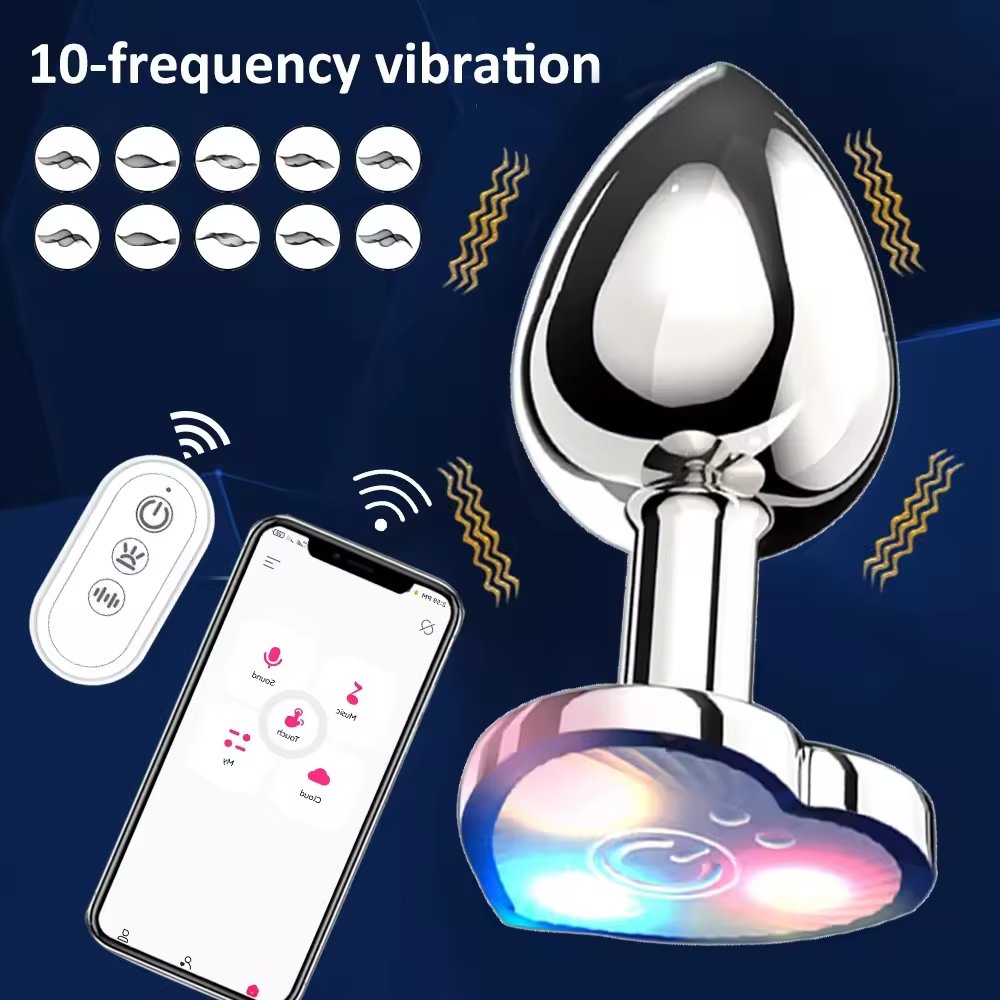 Remote Control Luminous Vibrating Butt Plug APP Led Anal Plug Anal Beads Prostate Massager Jeweled Anal Vibrator Adult Sex Toys