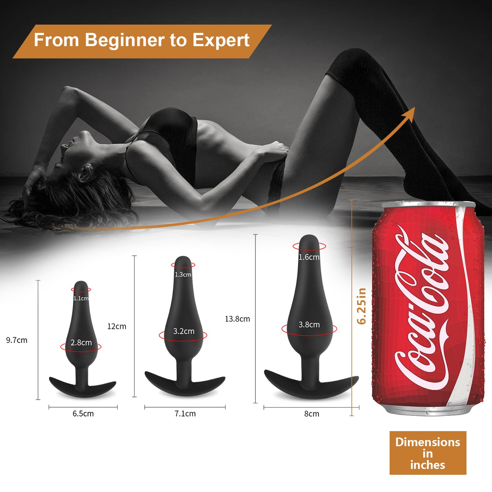 Sexbey's latest design 3 sets of butt anal plug sex toys Black silicone porn toys Male female male female massage anal plug