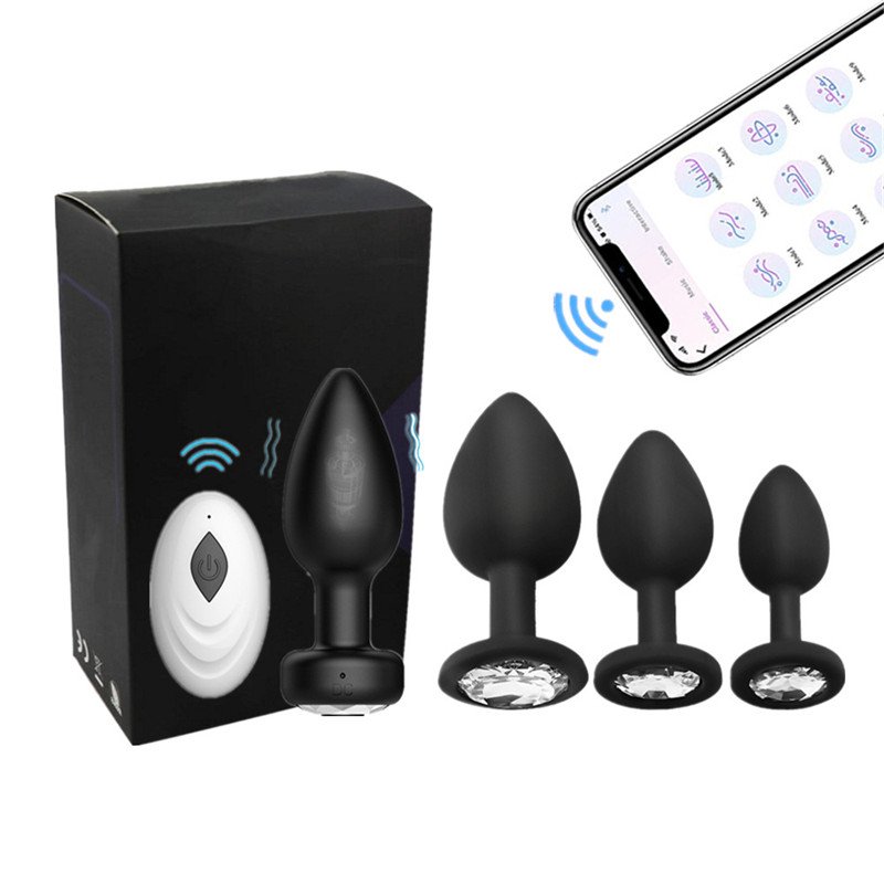 Wholesale 10 frequency vibrating butt plug with remote control APP small Silicone wireless anal plug vibrator for women