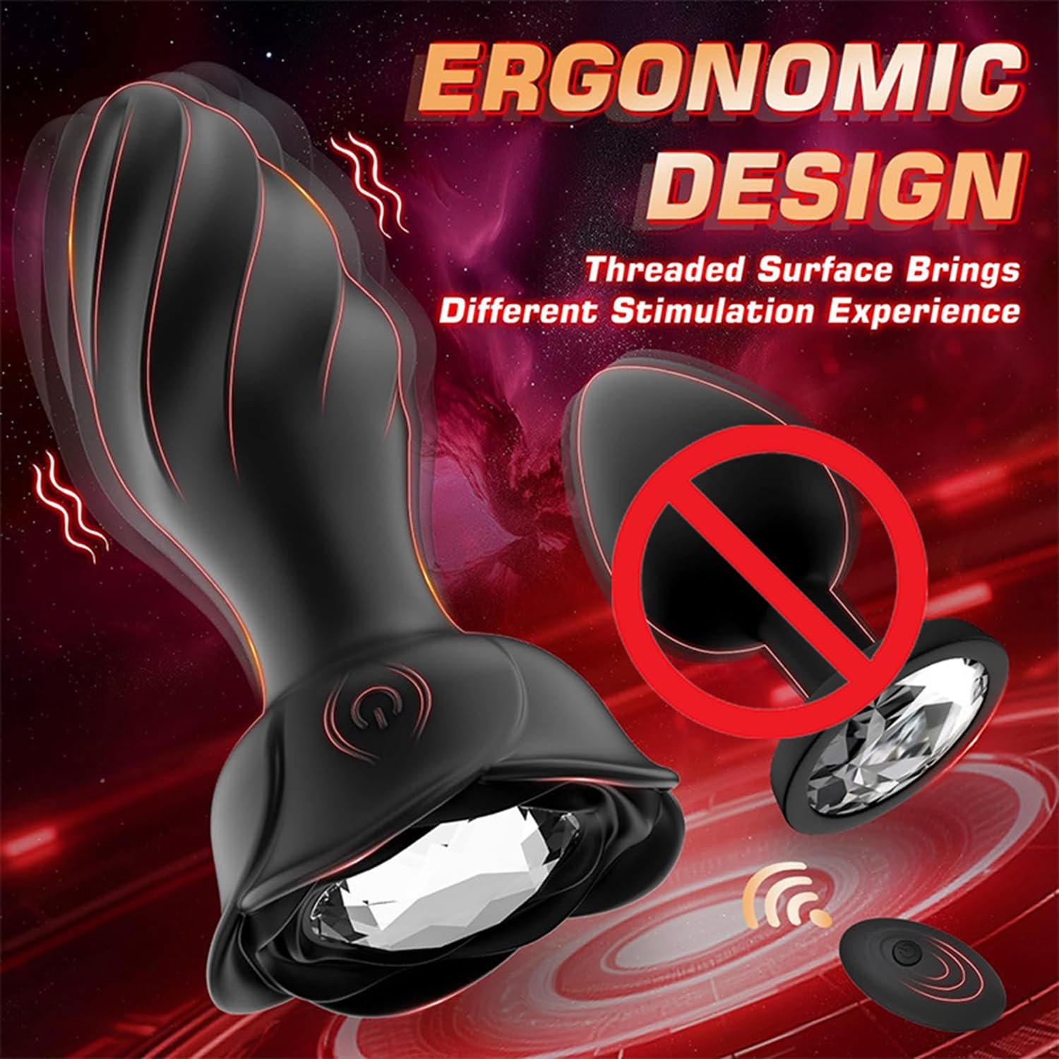 Remote Control Butt Plug with 10 Modes Silicone Stimulator Vibrating Anal Sex Toy Vibrator for Women Prostate Massager