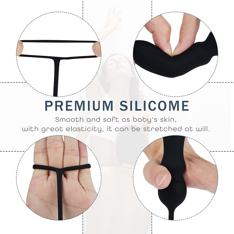 S147 Anal Plug with Penis Ring with 9 Vibration Patterns Adult Toys for Couples Men Women Pleasure Sex Toys