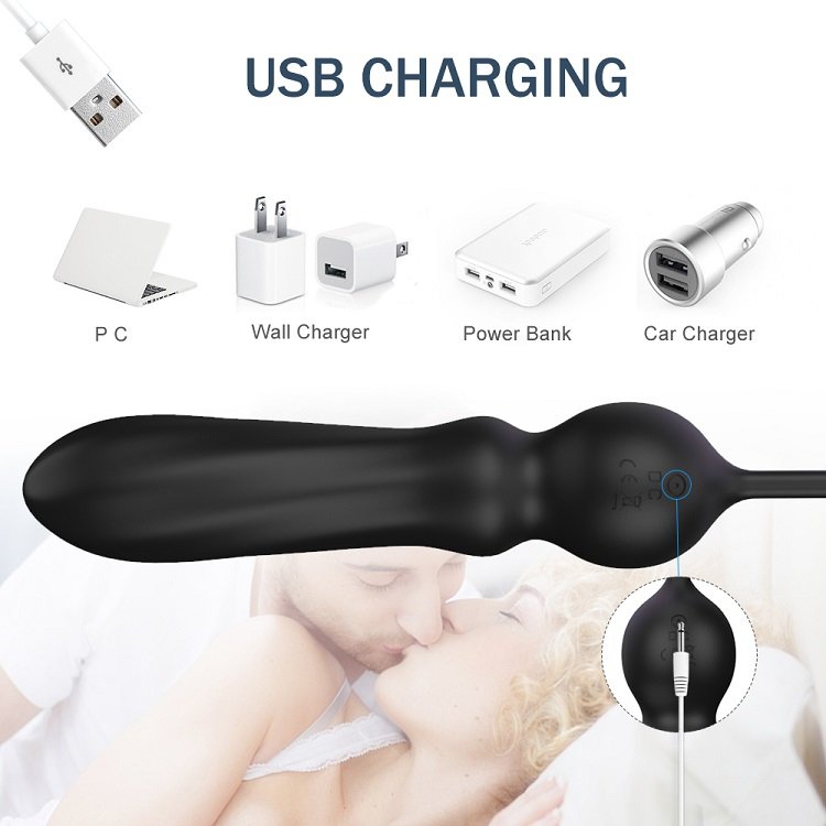 S147 Anal Plug with Penis Ring with 9 Vibration Patterns Adult Toys for Couples Men Women Pleasure Sex Toys
