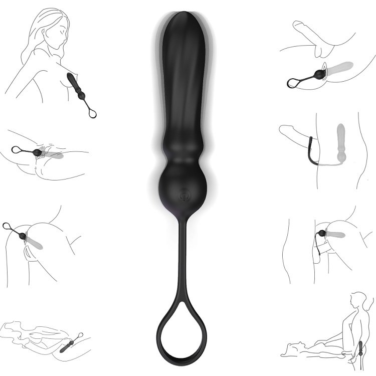 S147 Anal Plug with Penis Ring with 9 Vibration Patterns Adult Toys for Couples Men Women Pleasure Sex Toys