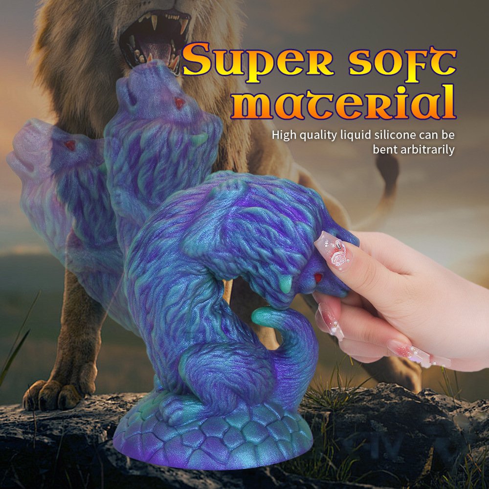 Blue Lion shaped penis Adult back court stimulation anal plug penis female orgasm toy sm prop penis