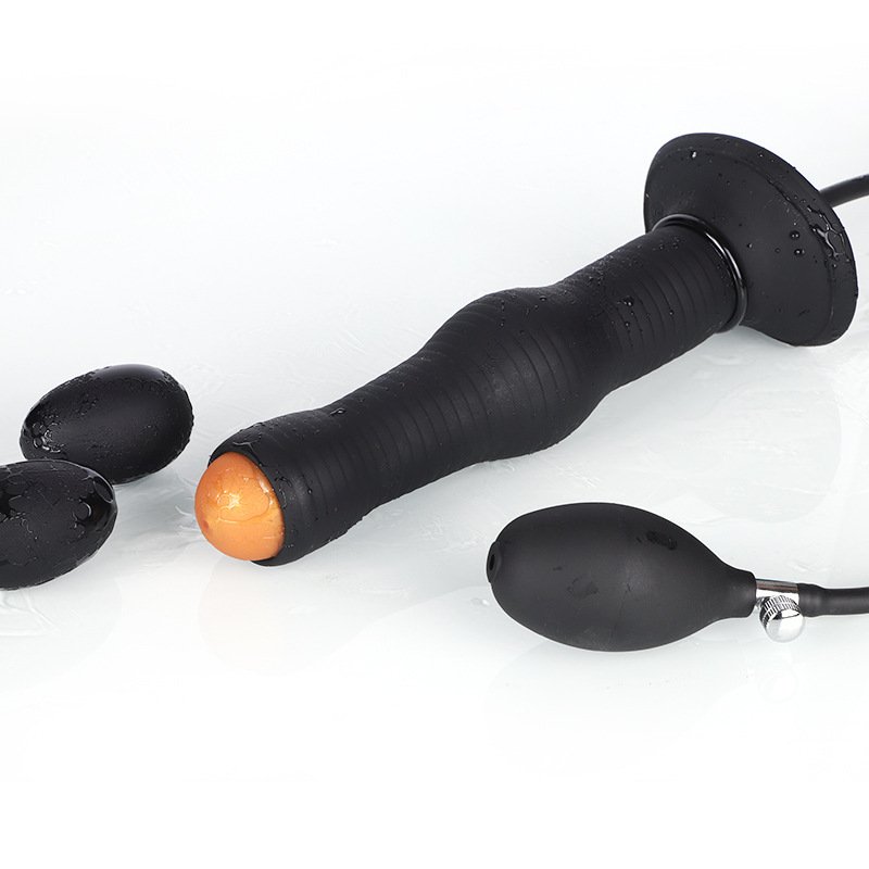 Fantasy Pump-up Luminous Silicone Ovipositor Dildo Laying Egg Air Push Inflatable Anal Plug for Vagina Anal Sex Toys