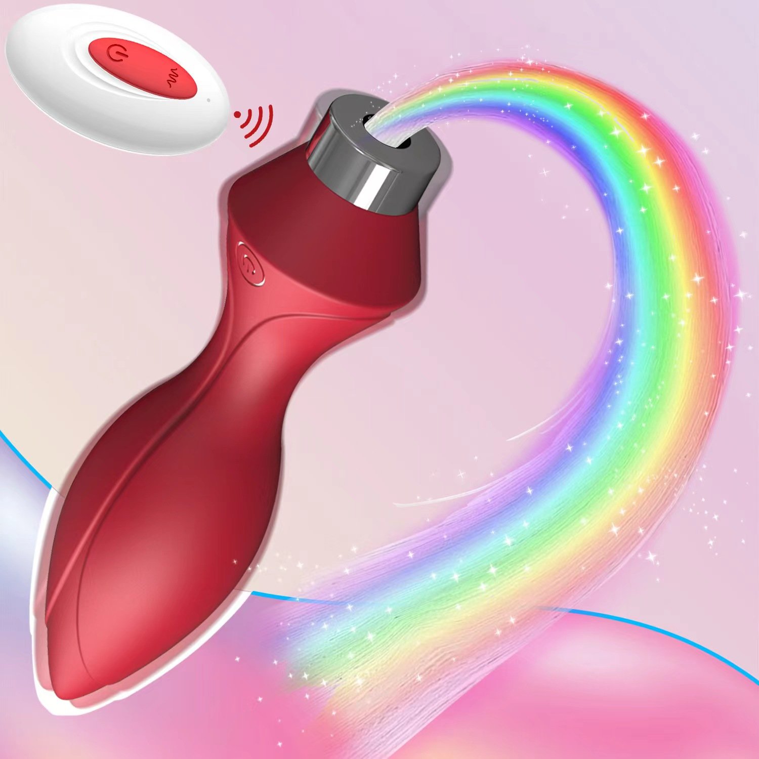 Black Red Flashing Light Tail Anal Plug Vibrator Butt Plug Prostate Massager Anal Sex Toys Fort Adult