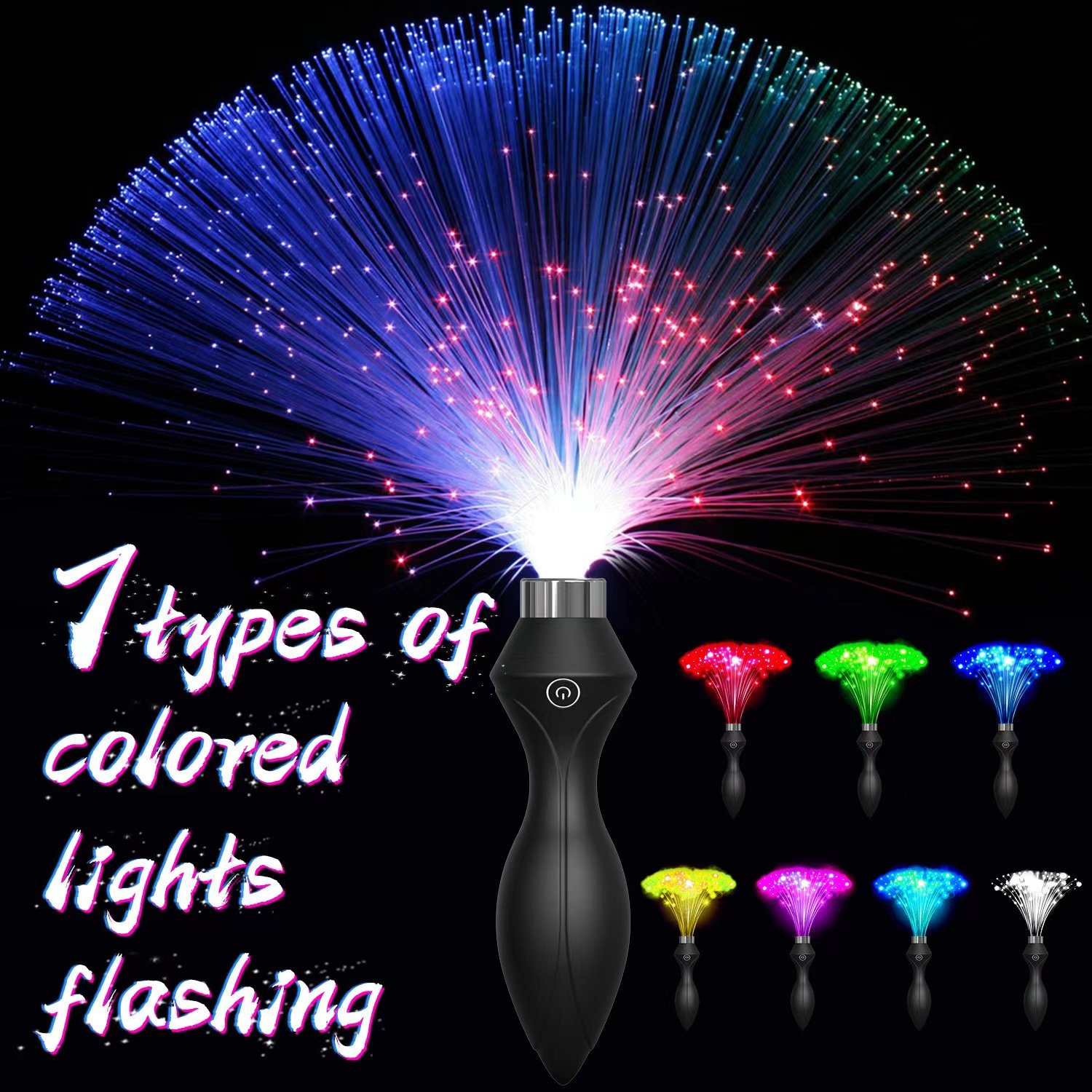 Black Red Flashing Light Tail Anal Plug Vibrator Butt Plug Prostate Massager Anal Sex Toys Fort Adult
