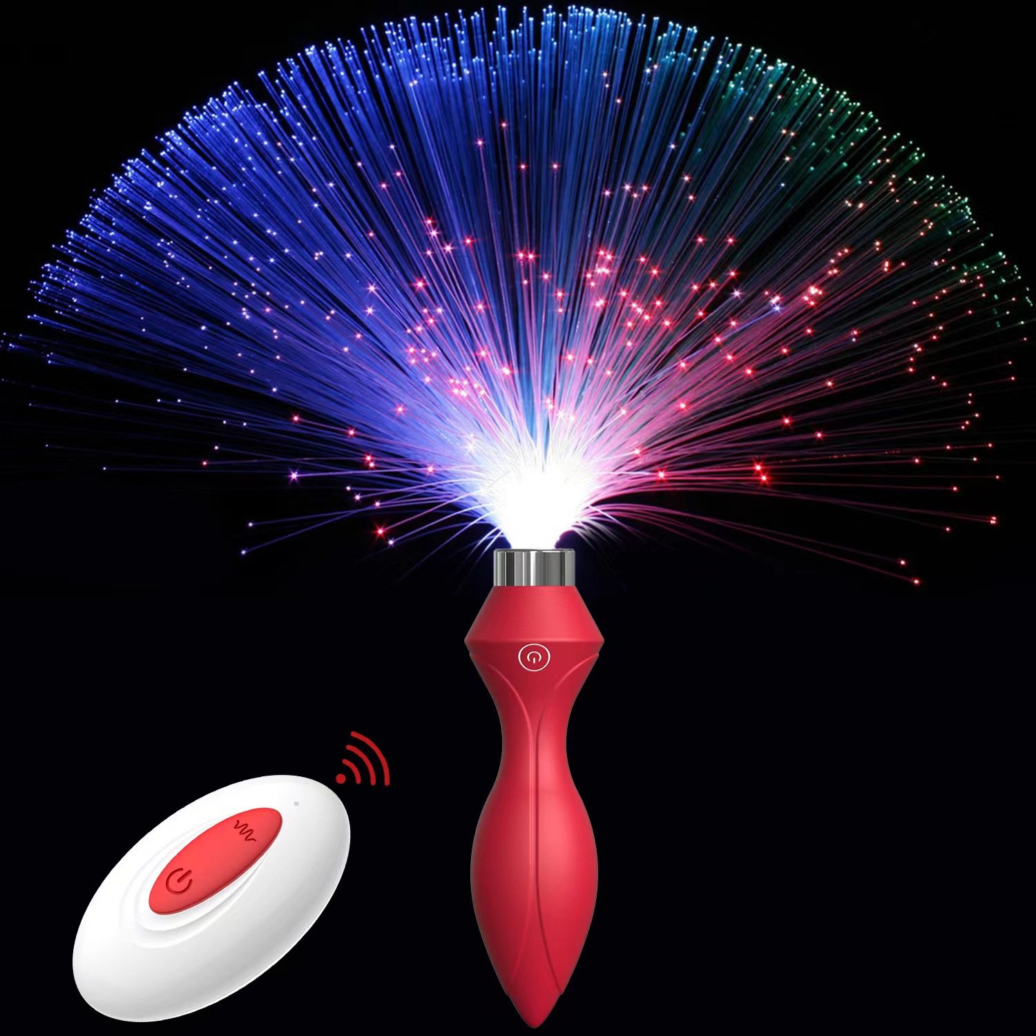 Black Red Flashing Light Tail Anal Plug Vibrator Butt Plug Prostate Massager Anal Sex Toys Fort Adult