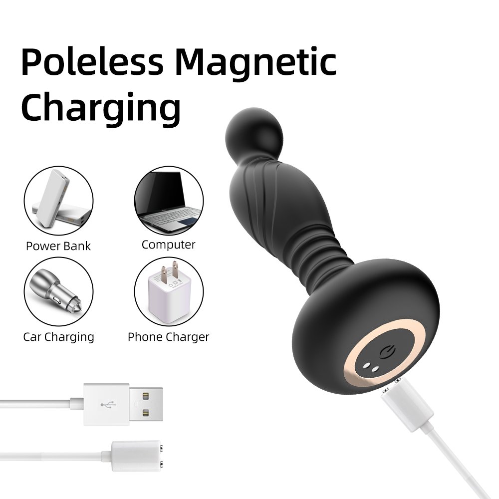 Hot selling silicone portable anal plug button vibrating magnetic charging adult sex anal products male prostate massager
