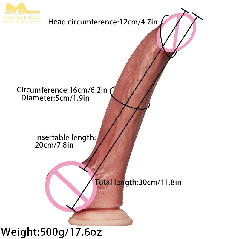 G Spot Stimulation Silicone 11.8 Inch Dildo Anal Sex Toys For Women And Couple