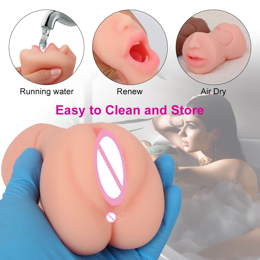 3 In 1 Sexy Masturbator Men Masturbation Sexual Realistic Silicone Artificial Vagina Pussy Sex Toy For Male Erotic Intimate Shop