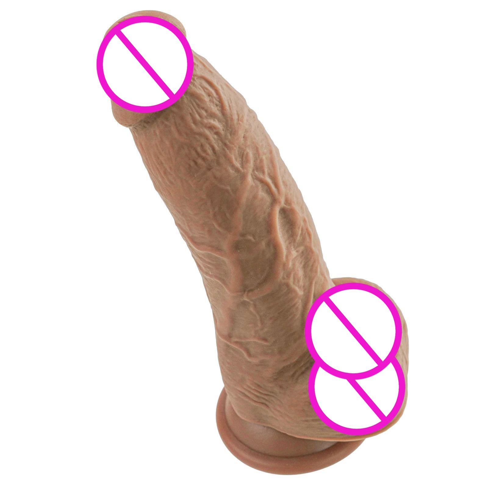 Dia 4.8cm Huge Realistic Thick Silicone Dildo Vagina G-spot Stimulation Strong Suction Cup Artificial Penis For Women Lesbian
