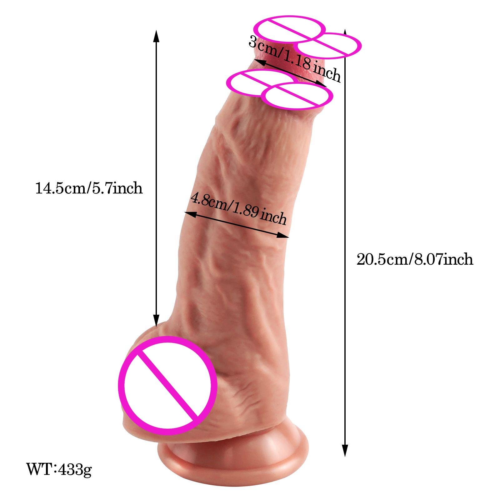 Dia 4.8cm Huge Realistic Thick Silicone Dildo Vagina G-spot Stimulation Strong Suction Cup Artificial Penis For Women Lesbian