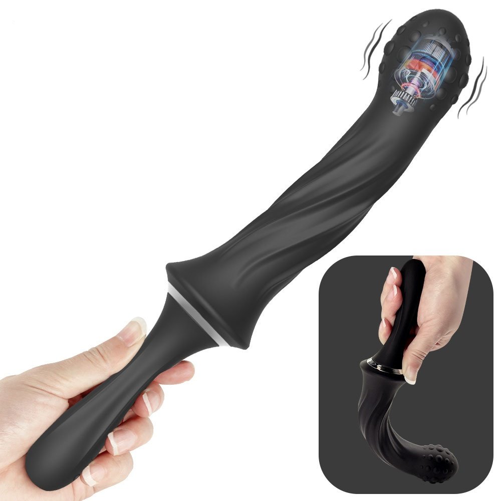Hot Selling 2 in 1 Handheld Soft Silicone Vibrator Vadina Anal Sex Toys Male Prostate Massager Woman Butt Plug Vibrator