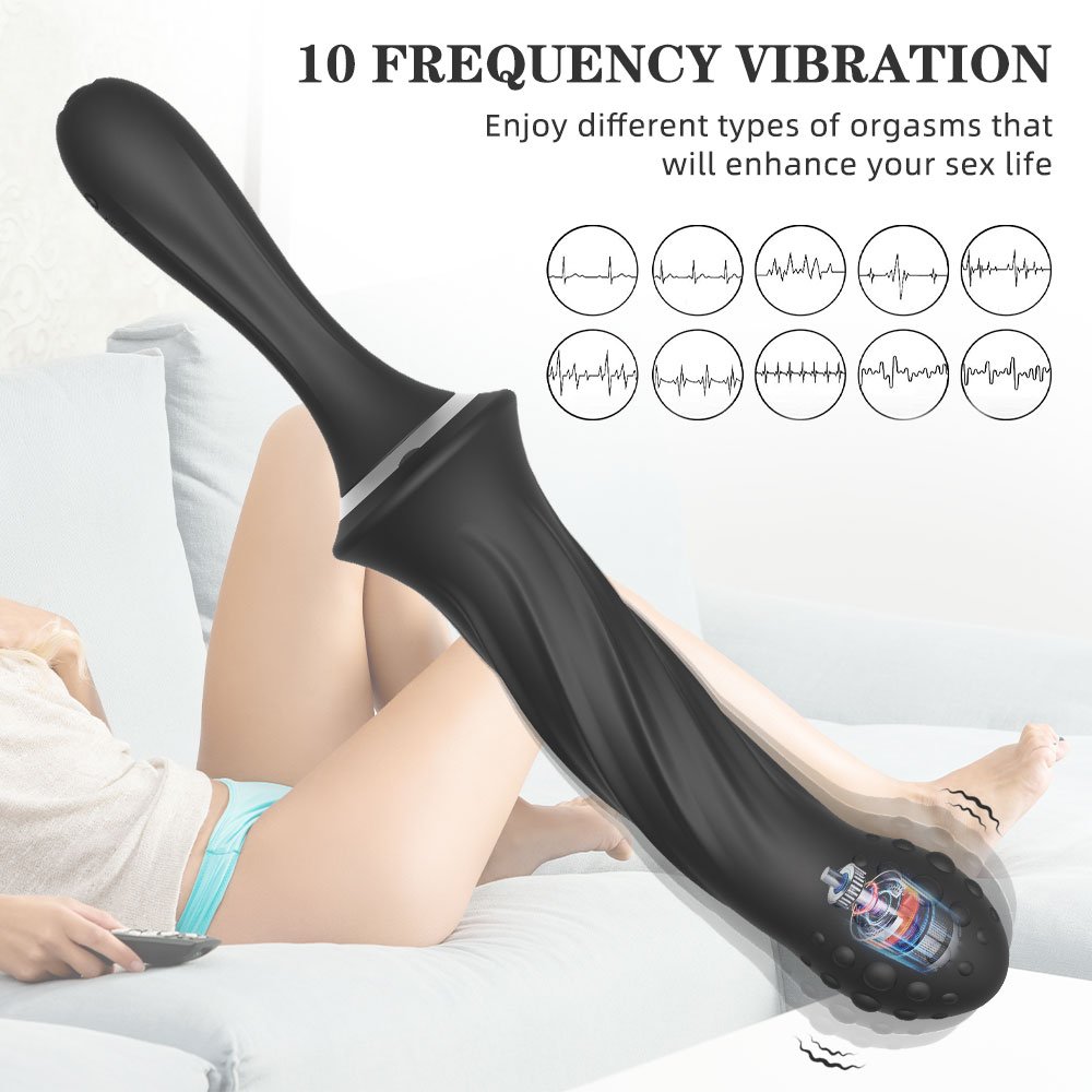 Hot Selling 2 in 1 Handheld Soft Silicone Vibrator Vadina Anal Sex Toys Male Prostate Massager Woman Butt Plug Vibrator