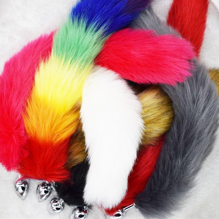 Super Long Metal Fox Tail Anal Butt Plug Sex Toy Cat Rabbit Tail Dog Anal Plug For Male Women