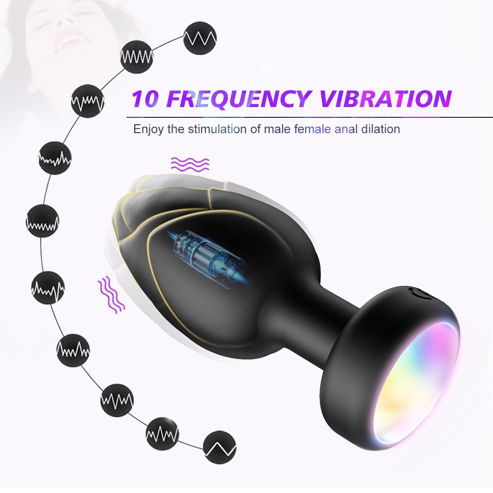 Remote Control G-spot Anal Vaginal Plug Sex Toys Male Prostate Massager Flashing Light Vibrating Anal Butt Plug For Men Women