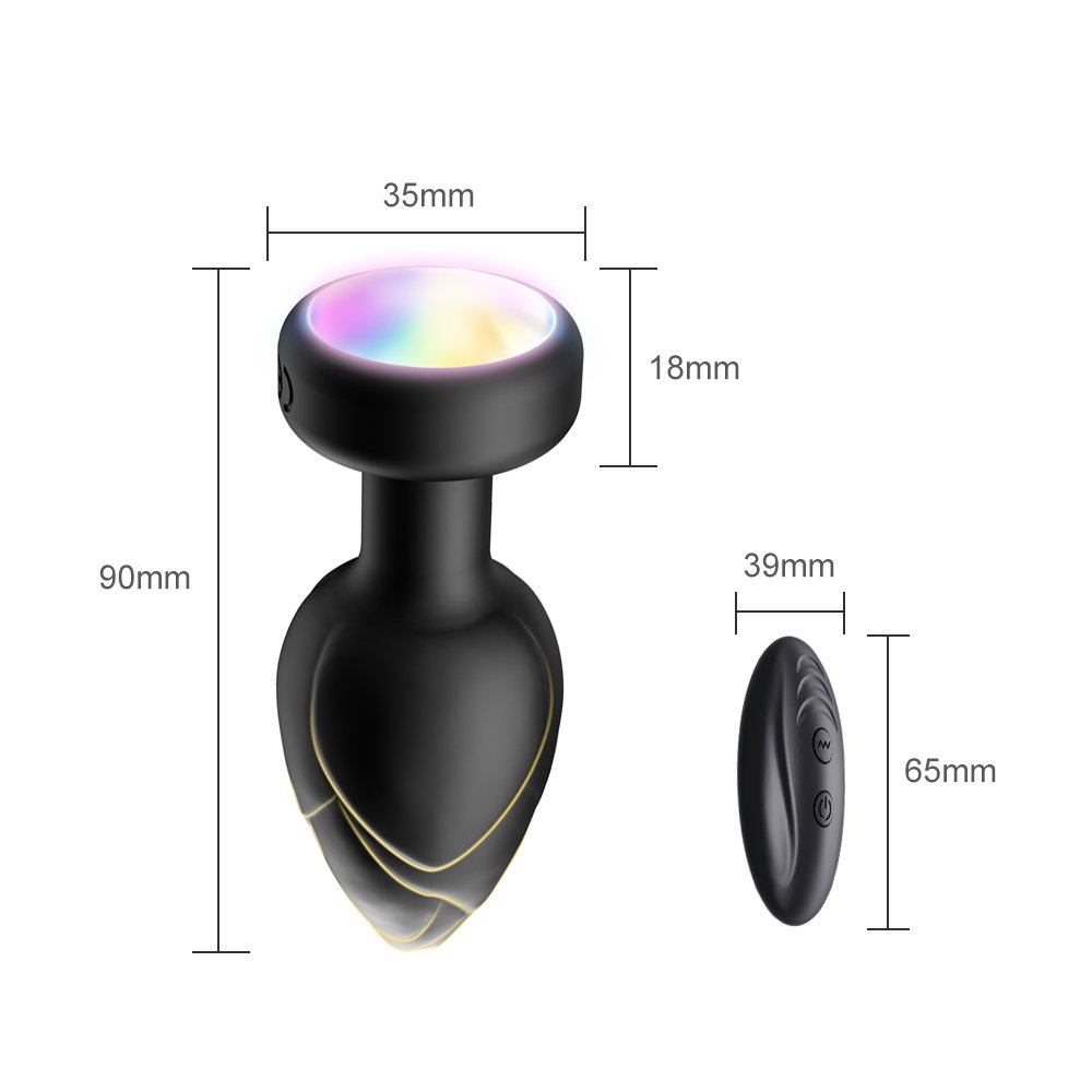 Remote Control G-spot Anal Vaginal Plug Sex Toys Male Prostate Massager Flashing Light Vibrating Anal Butt Plug For Men Women