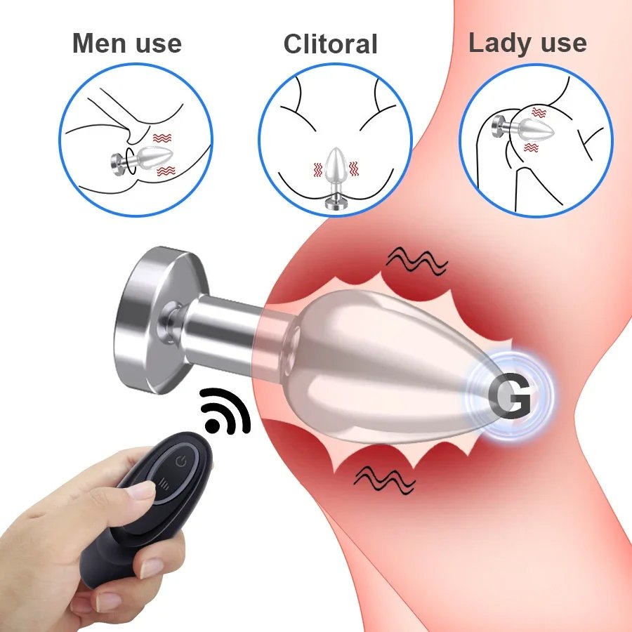 Men's Charging 10 Frequency Wireless Remote Control Plug Anal Grosso Plug Anal Con Vibration Anal Plug for Man