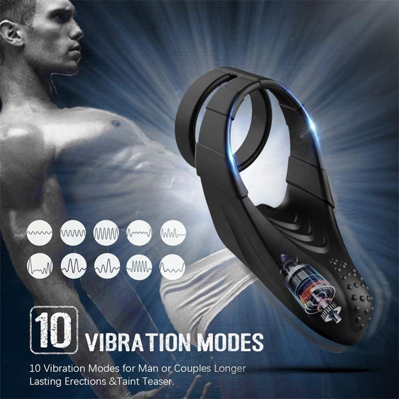Hot Sale Vibrating Double Cock Ring with Ball Stimulation Sex Toys for Man Prostate Massager Dual Cock Ring Sex Toys for Men