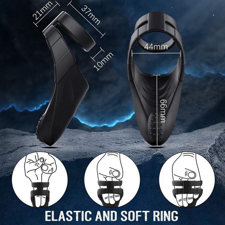 Hot Sale Vibrating Double Cock Ring with Ball Stimulation Sex Toys for Man Prostate Massager Dual Cock Ring Sex Toys for Men