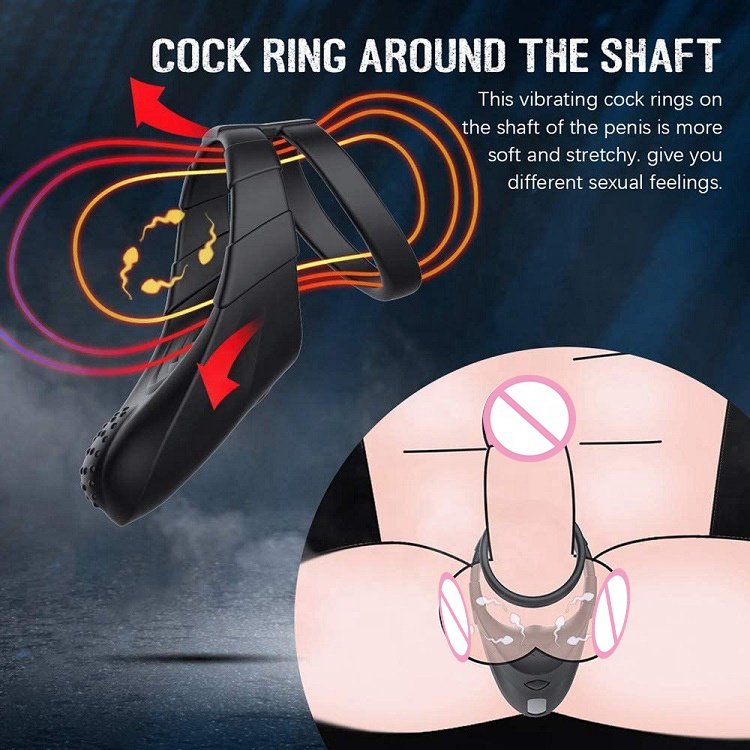 Hot Sale Vibrating Double Cock Ring with Ball Stimulation Sex Toys for Man Prostate Massager Dual Cock Ring Sex Toys for Men