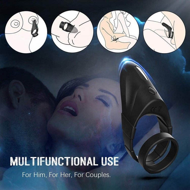 Hot Sale Vibrating Double Cock Ring with Ball Stimulation Sex Toys for Man Prostate Massager Dual Cock Ring Sex Toys for Men