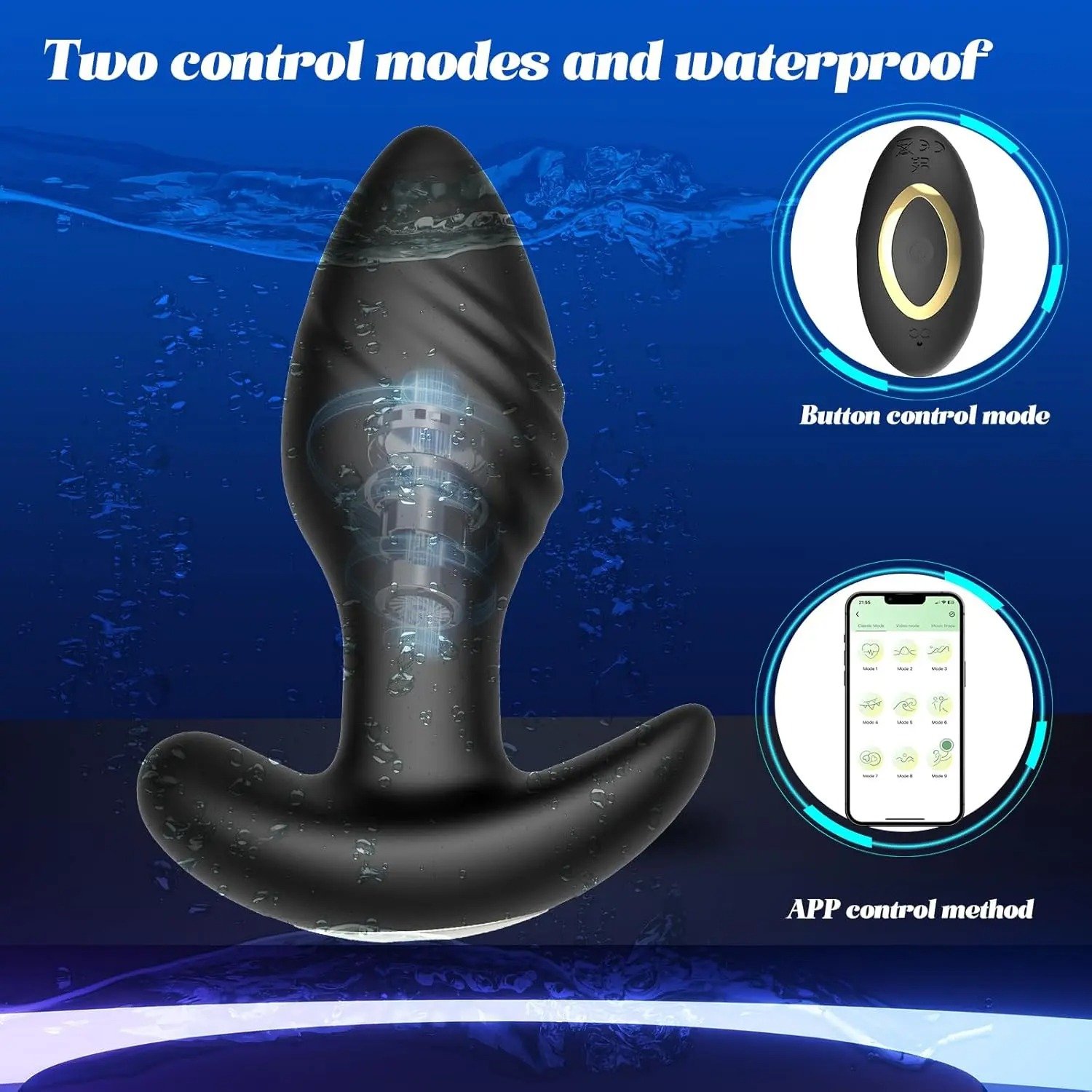 APP Control Anal Vibrator for Men Prostate Massager Wireless Bluetooth Rotation Butt Plugs Vibrating Sex Toys for Women Male Gay