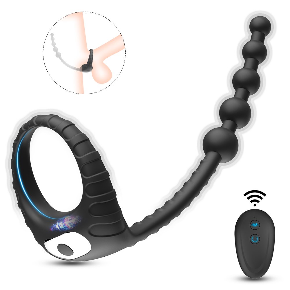 men's masturbator masturbator silicone vibrating lock sperm ring wireless control backyard bead anal plug vibrator for men