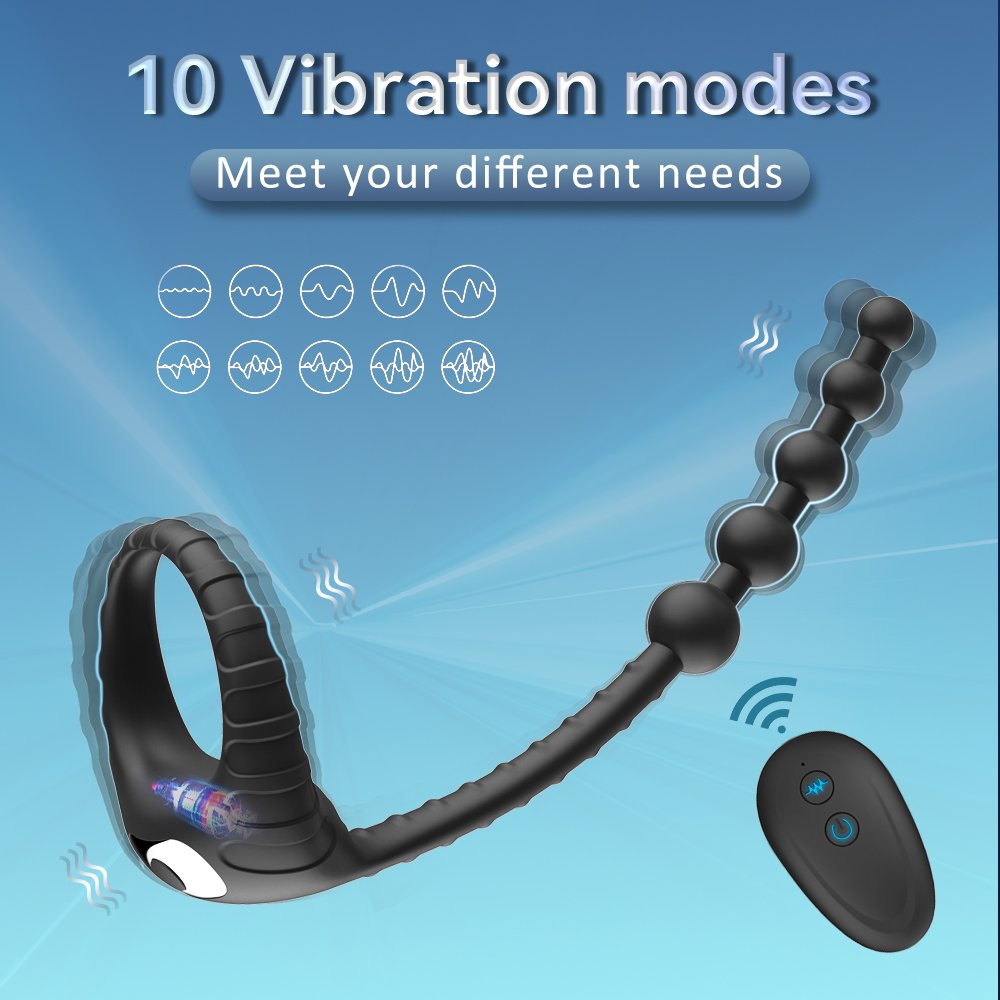 men's masturbator masturbator silicone vibrating lock sperm ring wireless control backyard bead anal plug vibrator for men