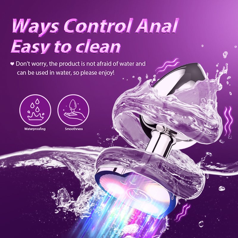 Wireless Remote Control Heart Base Butt Plug Vibrator Mobile App Sex Toys for Women & Men Metal Anal Plug Juguetes Sexuales