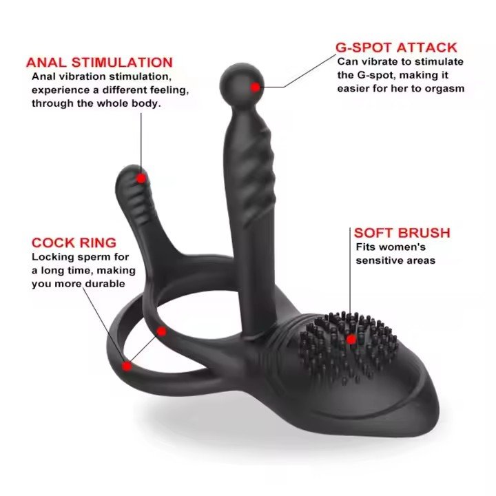 Remote Control Electric Locking Sperm Ring Silicone Stimulation Couples Share Vibrating Ring Locking Sperm Ring