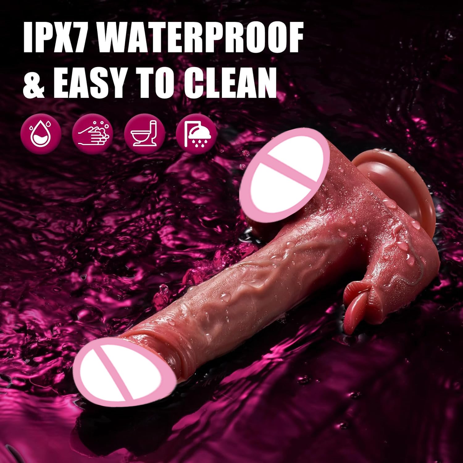 Realistic Thrusting Dildo Licking Vibrator Heating Licking Massager for Anal Clit G-Spot Stimulation Adult Sex Toys for Women