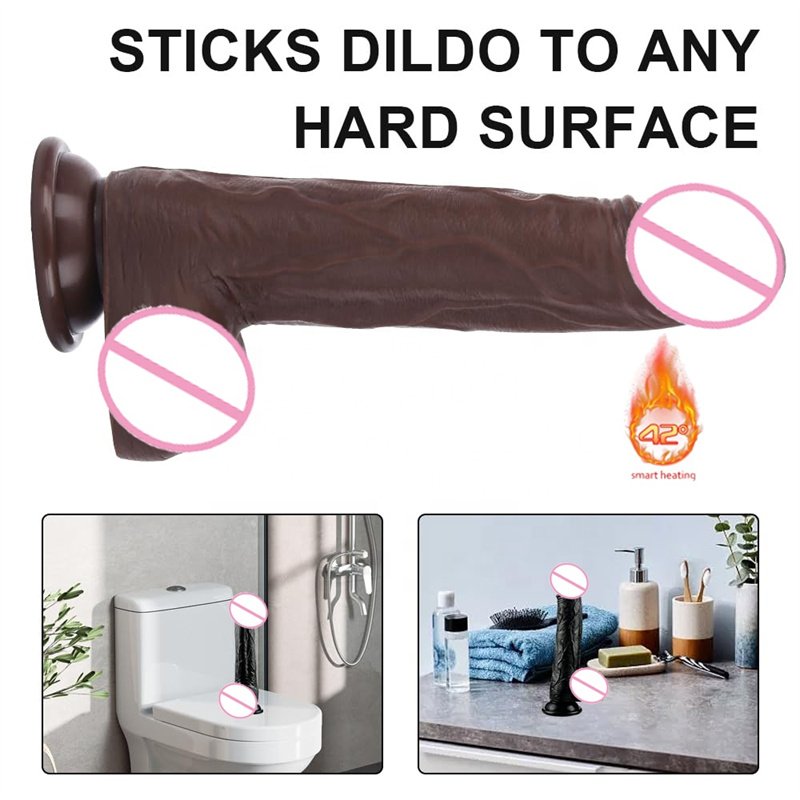 Wholesale Brown Telescopic Realistic Dildo Vibrator For Women Masturbator Huge Penis With Suction Cup Sex Toys For Couple