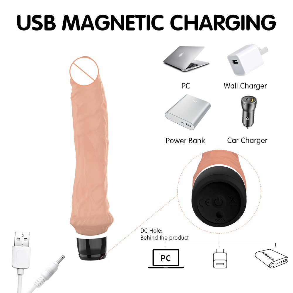Toparc 7 Vibrating Modes Rechargeable Realistic Dildo Vibrator Clitoral Stimulator Adult Anal Sex Toys