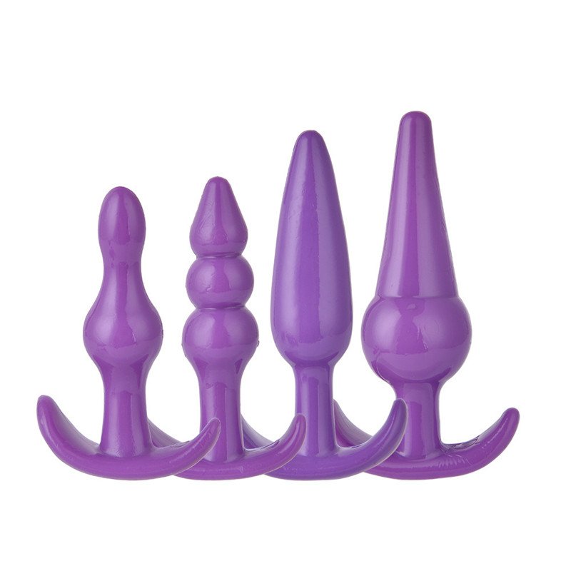 4 In 1 Anal Plug Various Size Butt Plug Set Safe Soft Beads Anal Sex Toy