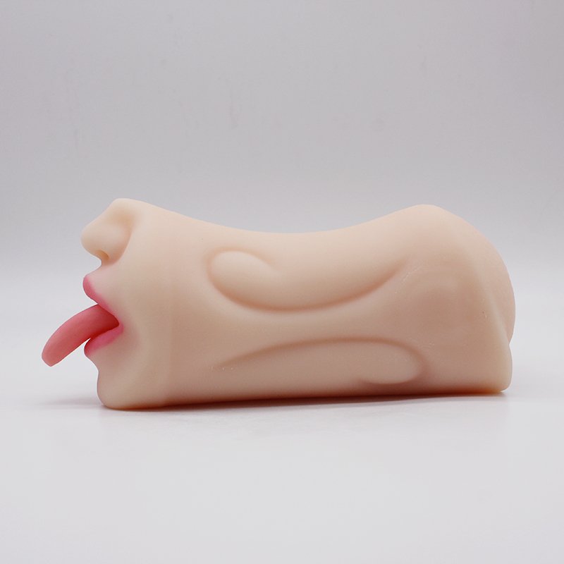 Male Masturbator Double Hole Pocket Pussy Artificial Tongue 3d Textured Vaginal And Mouth 2 in 1 sex toys For Men Adult Product%