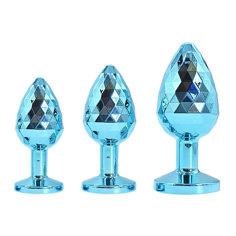 Low Price Blue Diamond Anal Plug xxxxx SML Sex Toys For Women stainless steel Butt Plug Anal Sex Toys Masturbator