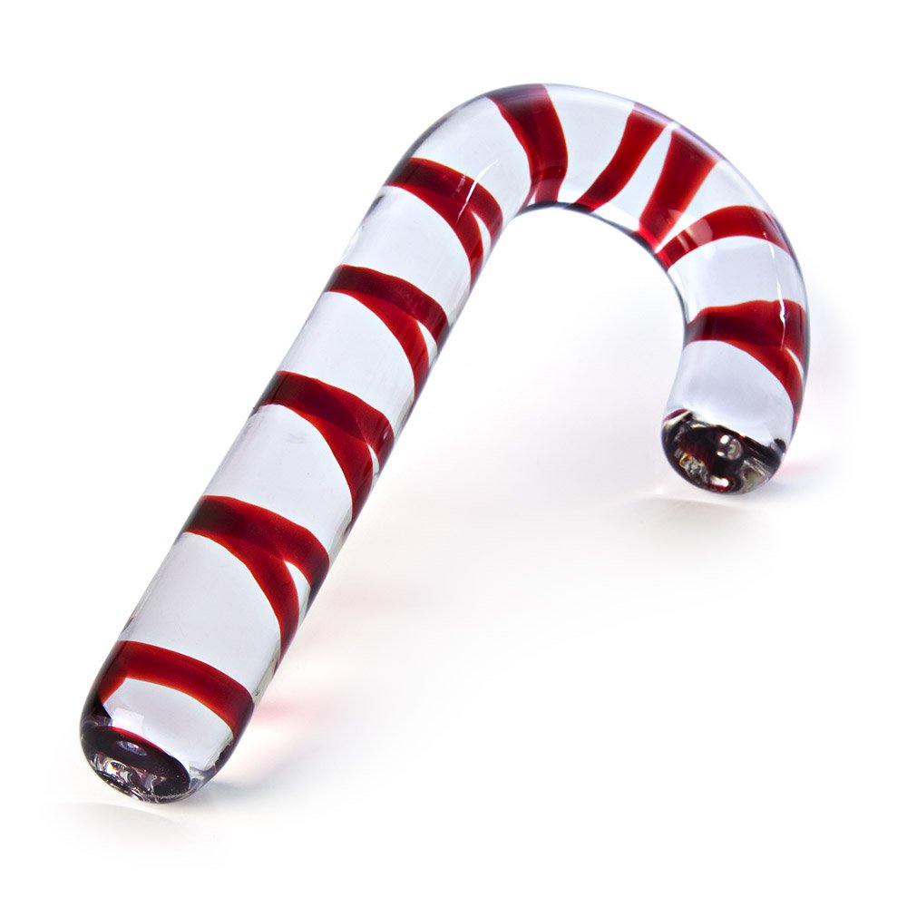 Candy Cane Shaped Anus Vagina Stimulation Anal Sex Toys Crystal Glass Dildo Anal Butt Plug For Female Woman Masturbation Toy