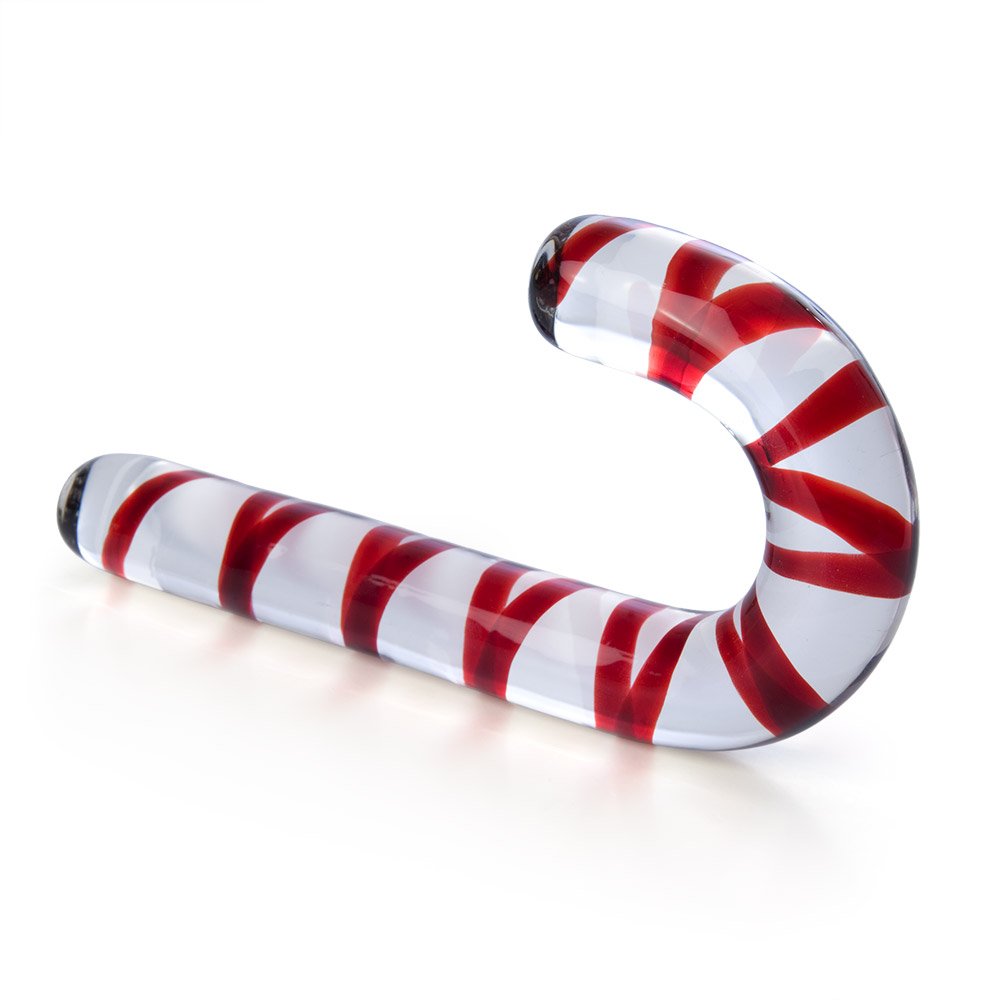 Candy Cane Shaped Anus Vagina Stimulation Anal Sex Toys Crystal Glass Dildo Anal Butt Plug For Female Woman Masturbation Toy