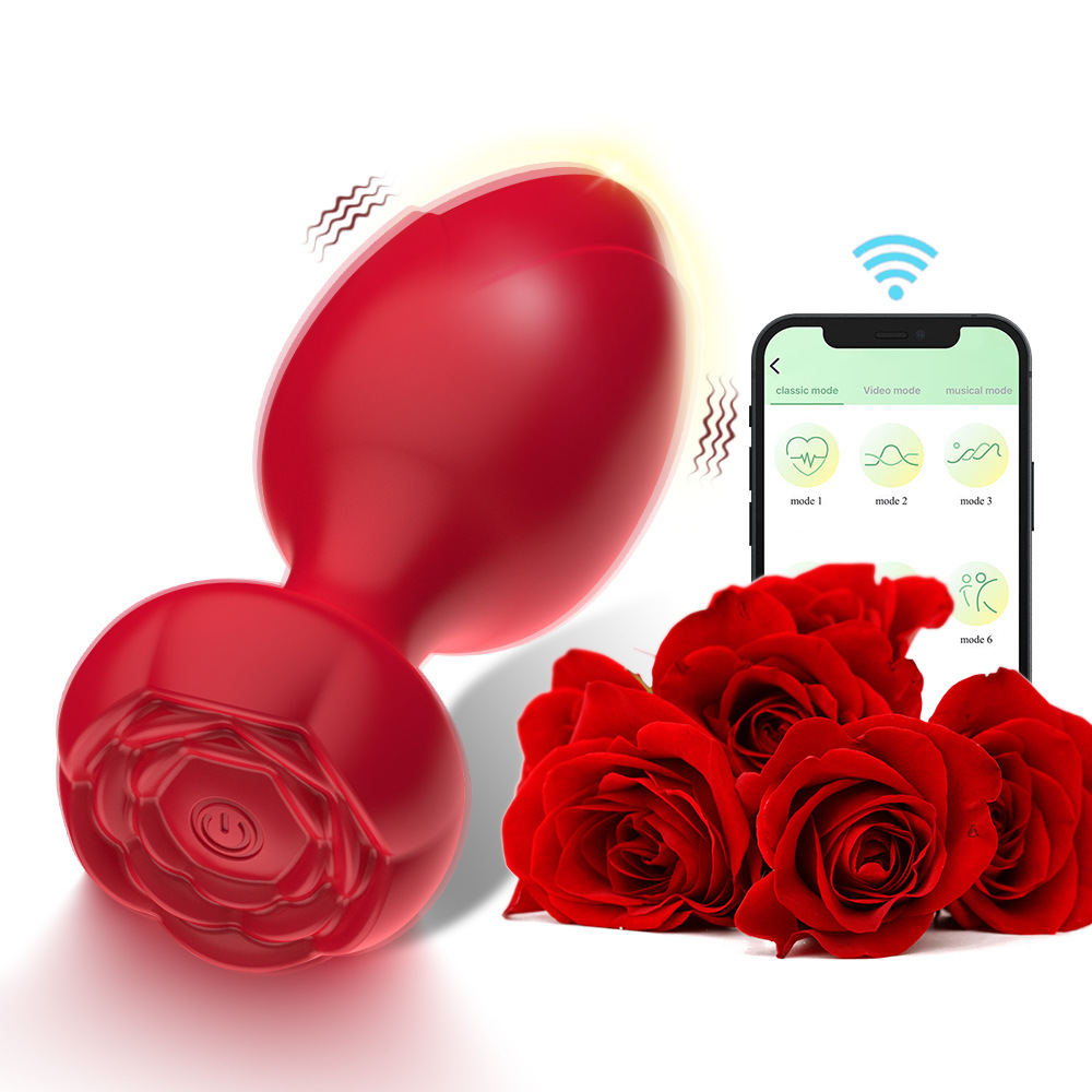 Wireless control Prostate Massage Red Rose Butt Plug Sex Anal Sex toys For Men And Women