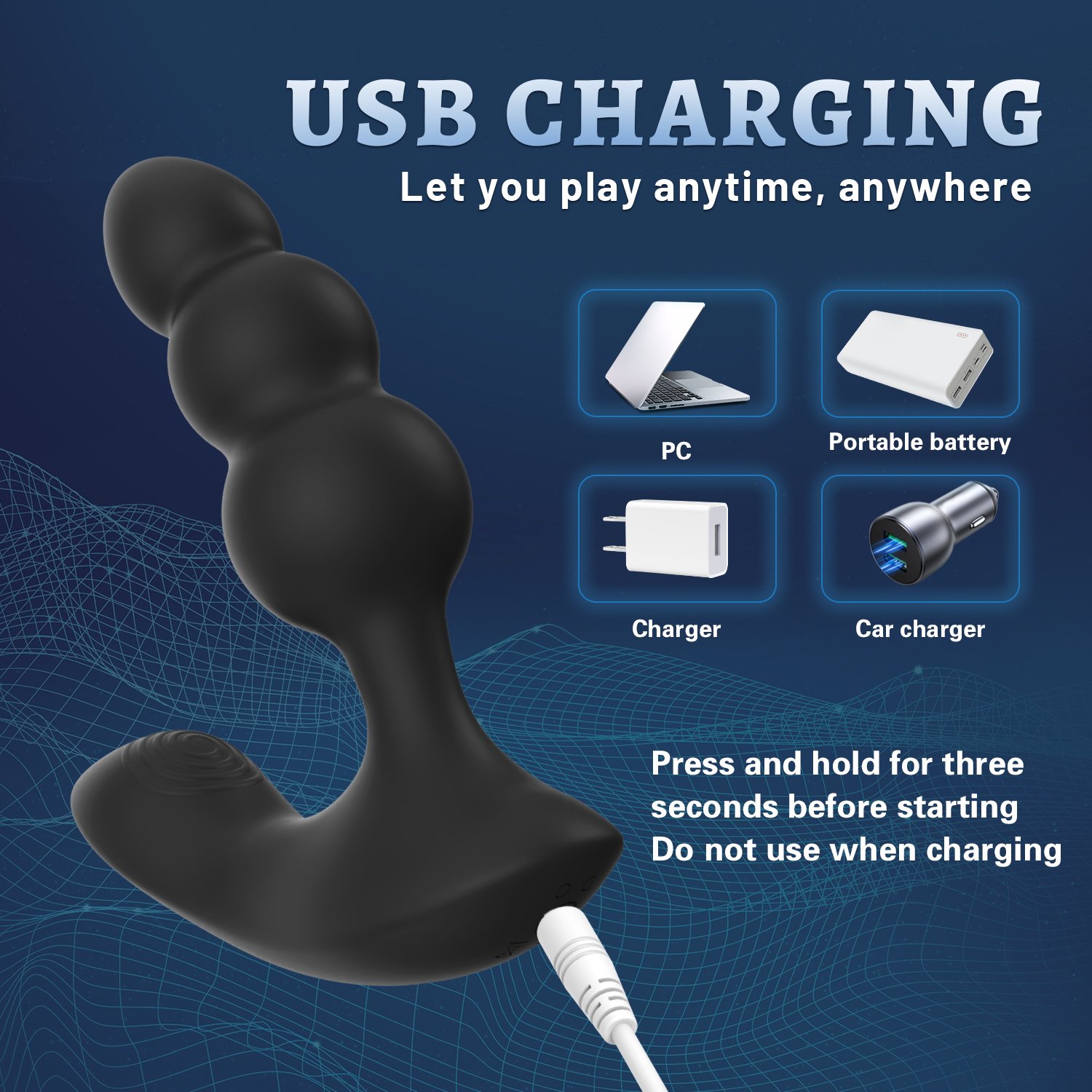 Wireless Anal Butt Plugs Silicone Powerful Anal Plug Vibrator for Men