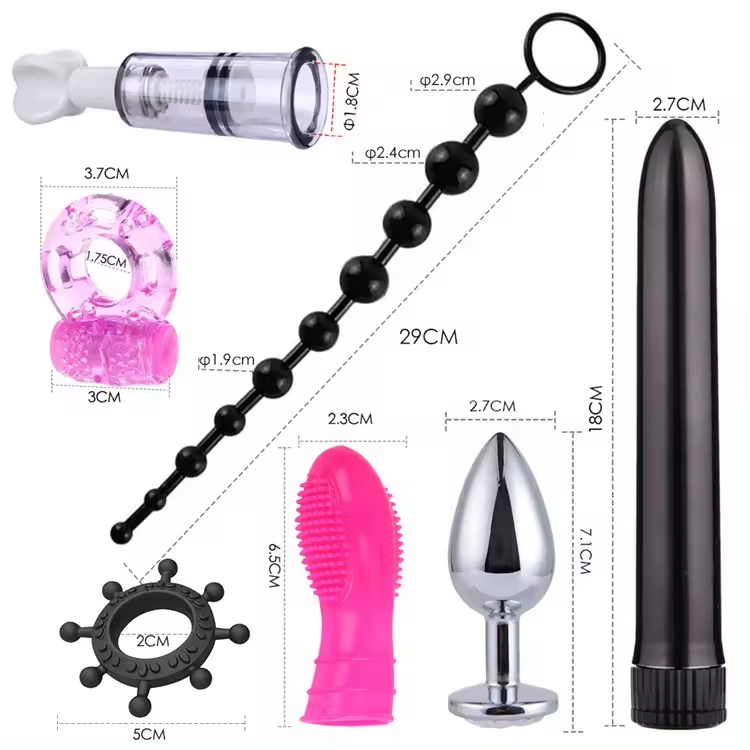 Sm sex toys 26 pieces of Nipple Clamps Handcuffs Whip Rope Anal Vibrator sex aid binding bondage Set for Couples Sex Games