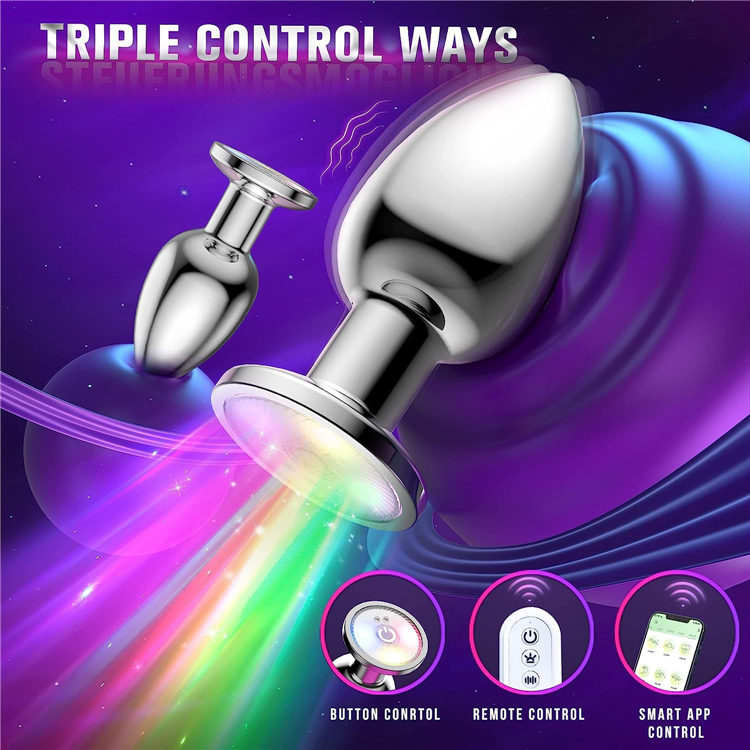 LED Lamp Waterproof Anal Plug Stimulator Prostate Masssger Light Up Butt Plug Trainer Kit for Men Women Beginner
