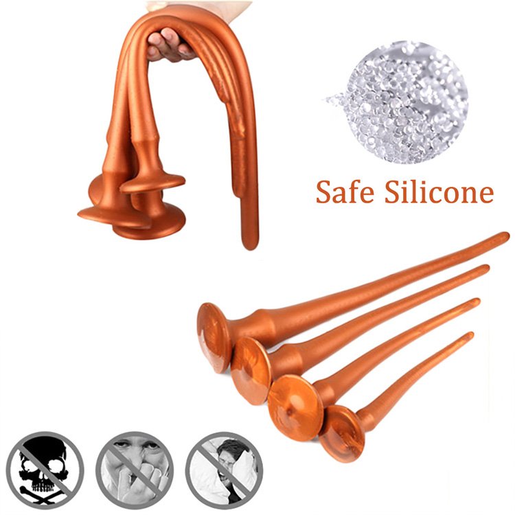 Hot Selling Soft Long Anal Butt Plug Liquid Silicone Big Anal Plug for Couple's Anal Toys Sex Shop